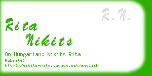 rita nikits business card